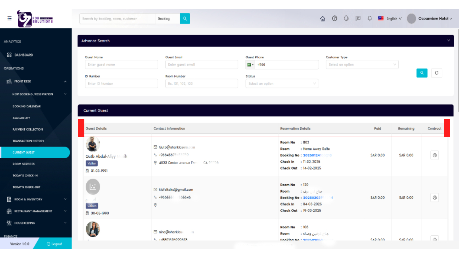 Current Guest – Key Columns