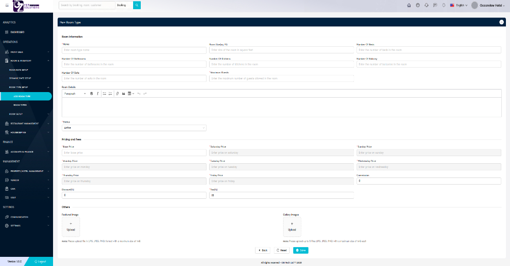 Add Room Type Screenshot